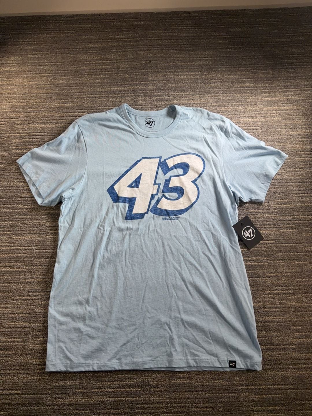 47 Brand Nascar Richard Petty 43 TShirt Light Blue Size Large